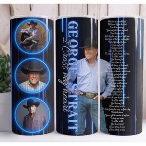 George Strait 20oz Skinny Tumbler Insulated Drinkware Cup